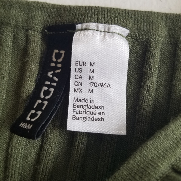 Lot 2 Bundle H&M Divided Ribbed Tank Tops Pink Green Size Medium - Picture 6 of 7